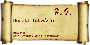 Huszti István névjegykártya