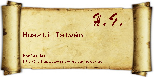 Huszti István névjegykártya